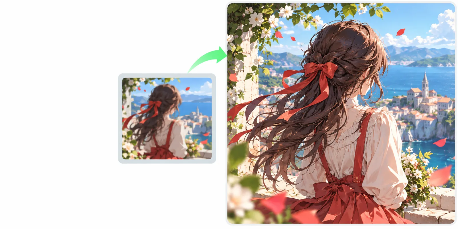Illustration of image enlargement and visual detail